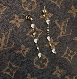 NEW CHANSUTTPEARLS the sienna drop earrings in silver/gold